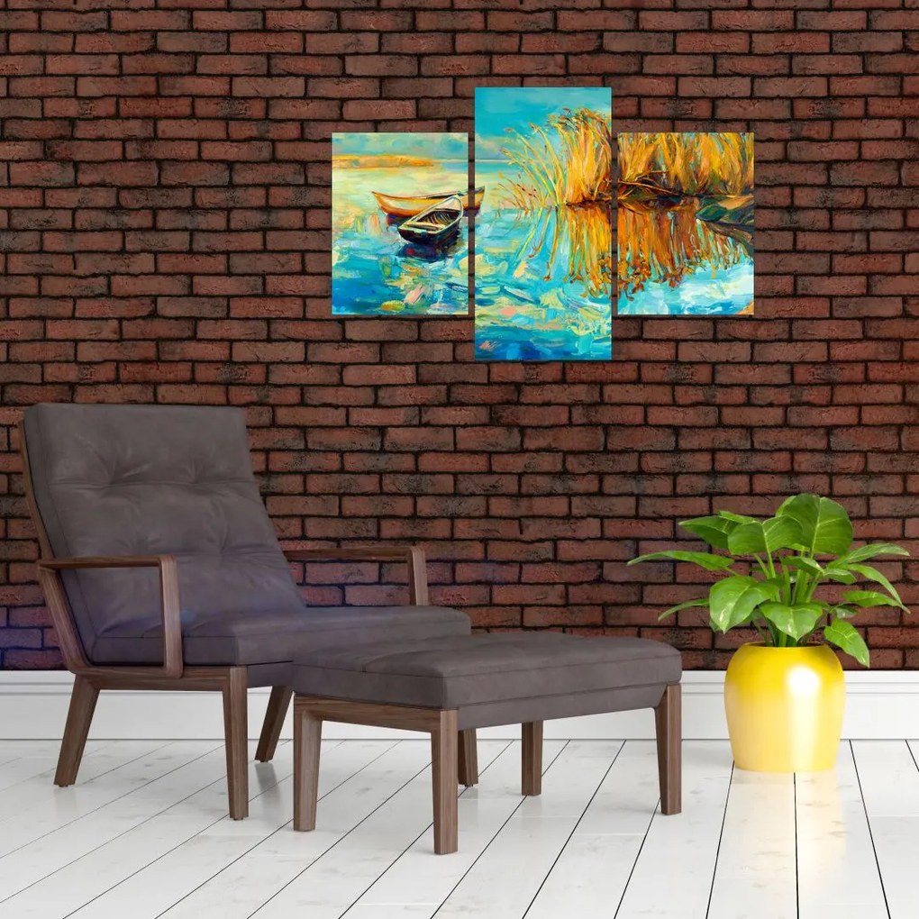 Tablou - Lacul cu bărci (90x60 cm)