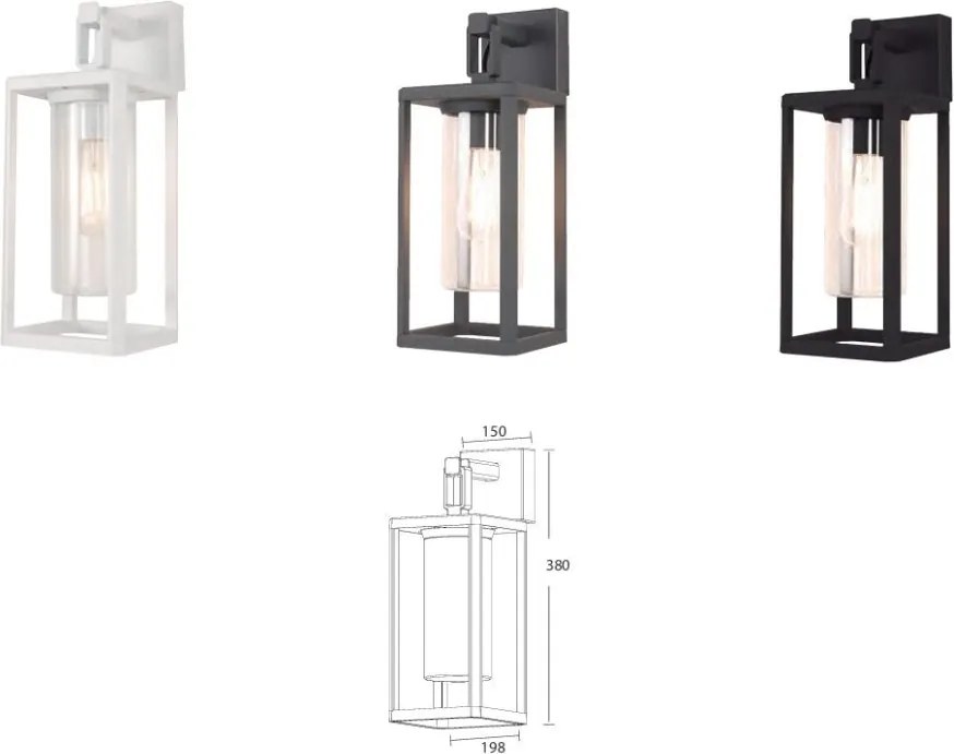 Aplica perete exterior, Protectie IP65 ALPS negru