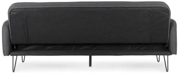 Canapea extensibilă neagra din stofa si lemn de Eucalipt cu 3 locuri, 200 cm, Bridjet Bizzotto