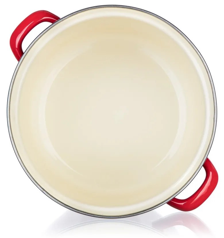 Oală emailată cu capac Banquet Milton roșu, 20 cm, 3,4 l, 20 cm