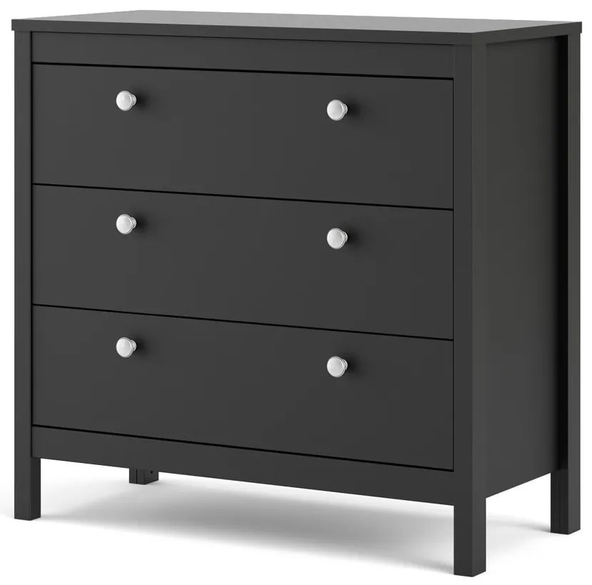 Comodă neagră joasă 82x80 cm Madrid – Tvilum