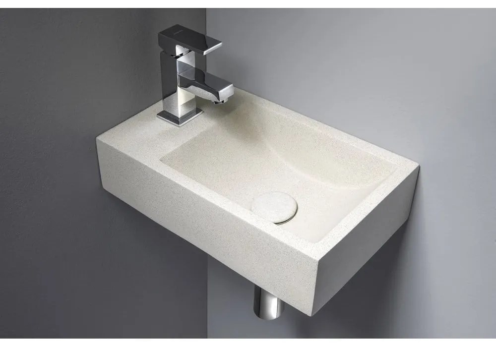 Chiuvetă mică pentru WC gri deschis din beton 40x22 cm Crest – Sapho