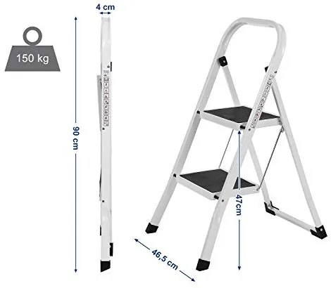 Scara, Songmics, Alb-Negru, 86.5x44.5x4.5 cm