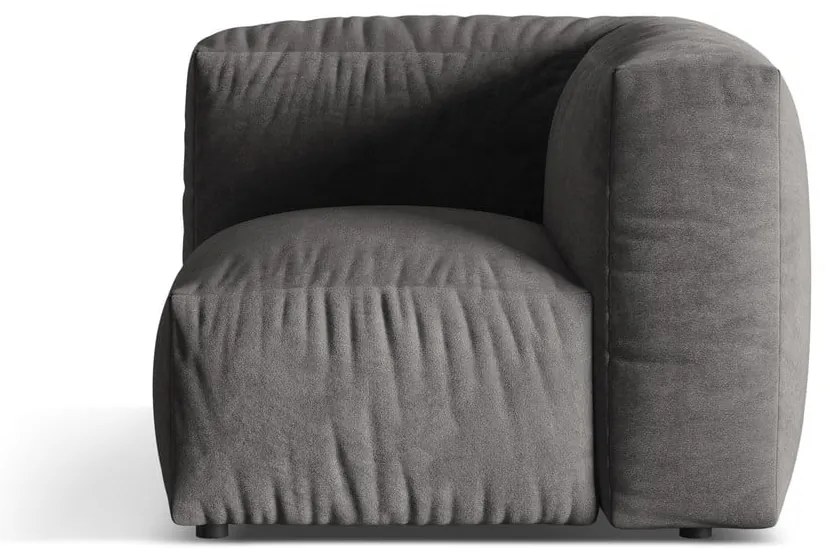 Modul pentru canapea modulară gri cu tapițerie din catifea (cu colț variabil) Martina – Micadoni
