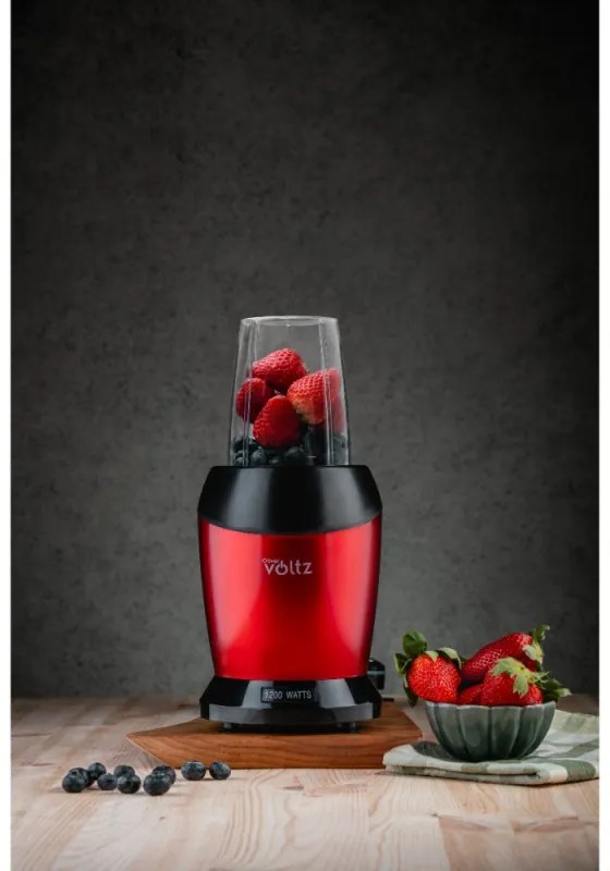 Nutri Blender Oliver Voltz OV51162DR, 1200 W, 2 pahare, Fara BPA, 1L/800 ml, Zdrobire gheata, Rosu