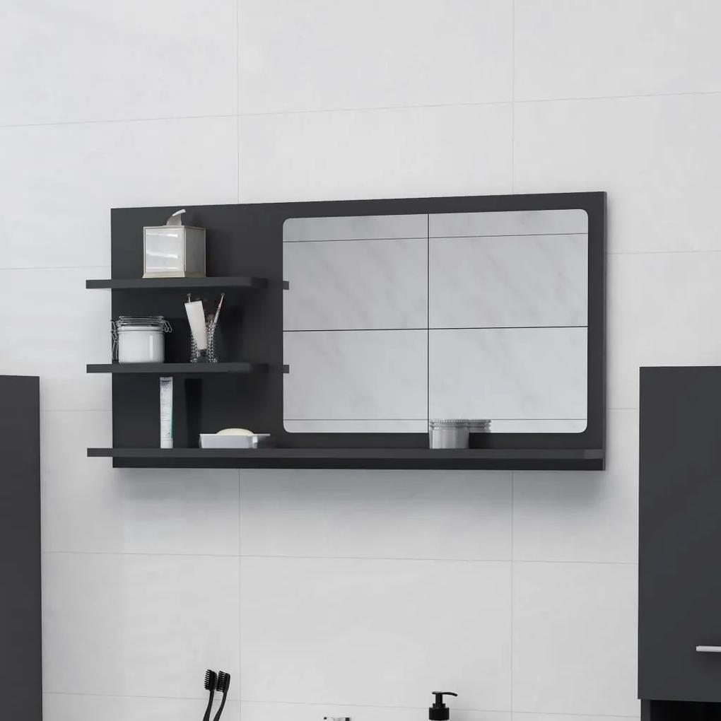 Oglinda de baie, gri , 90 x 10,5 x 45 cm, PAL Gri