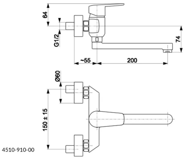 Baterie de chiuvetă KFA Armatura 4510-910-00 GERMAN alamă