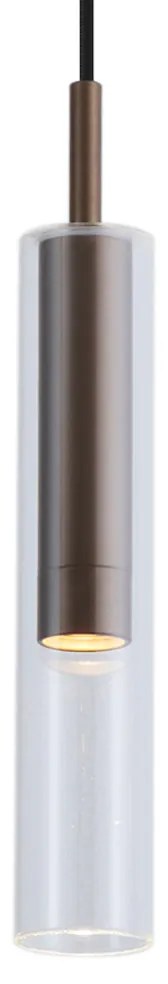 Spot modern bronz închis cu sticlă transparentă pentru sistem de șină monofazat - Slimline Loyce