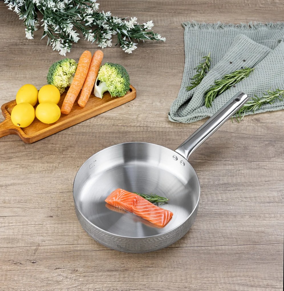Tigaie inalta Zilan ZLN1337 din otel inoxidabil, 1.5L, Diametru 24 cm, Maner nituit, Maner din inox