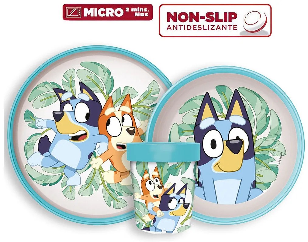 Bluey Leaves set de masă anti-alunecare, set de microplastic