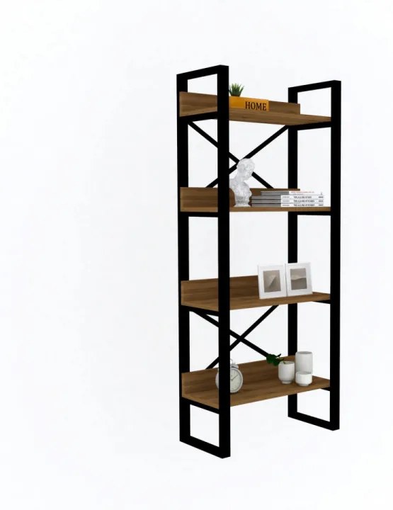 Biblioteca Living Adisa, PAL Melaminat / Metal, Nuc