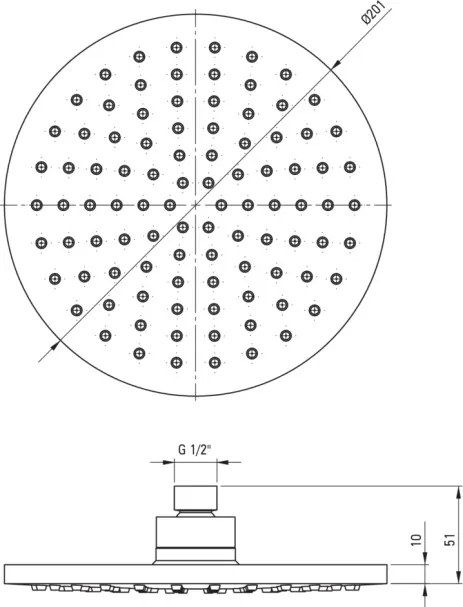 BORO Cap de Duș, 1 Funcție, NER_039K Finisaj Cromat 🚿✨