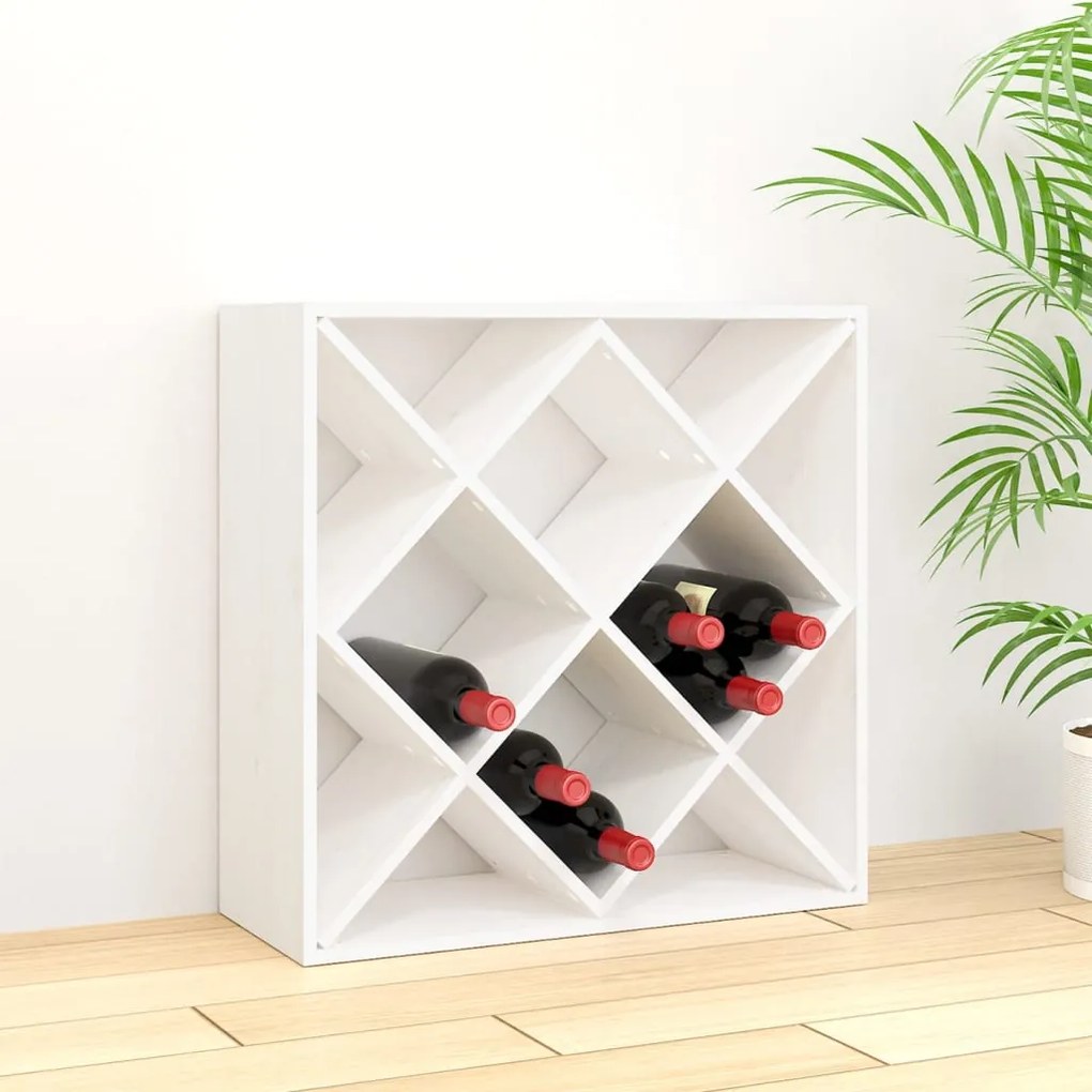 821543 vidaXL Dulap de vinuri, alb, 62x25x62 cm, lemn masiv de pin