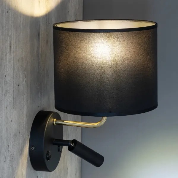 LED lampă flexibilă RICHI 1xE27/15W + LED 3W, 230V, negru