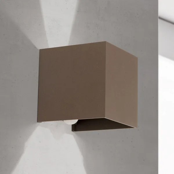 Orion- Aplică de perete LED pentru exterior cu senzor CUBE-S LED/13W/230V IP54 maro