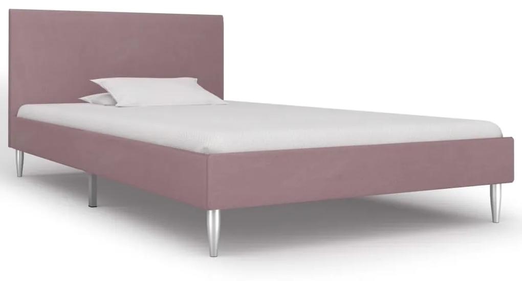 280956 vidaXL Cadru de pat, roz, 90 x 200 cm, material textil