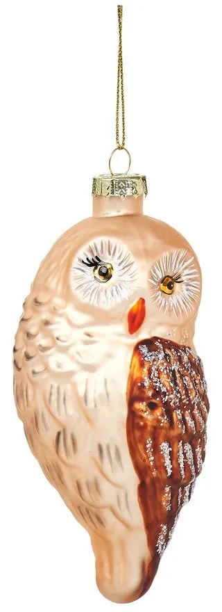 Ornament de Crăciun lucrat manual din sticlă 13 cm Owl – Sass & Belle