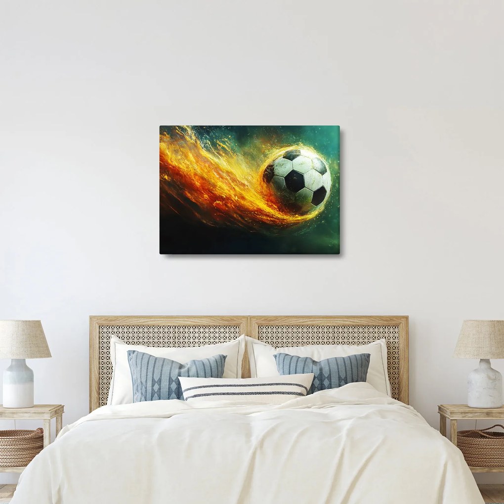 Tablou - Minge de Fotbal în Zbor (70x50 cm)