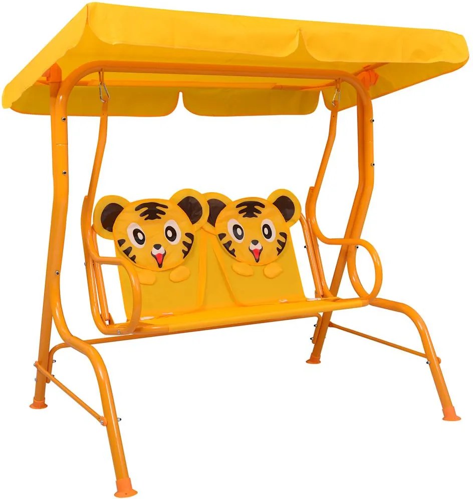 vidaXL Balansoar pentru copii, galben, 115 x 75 x 110 cm, textil