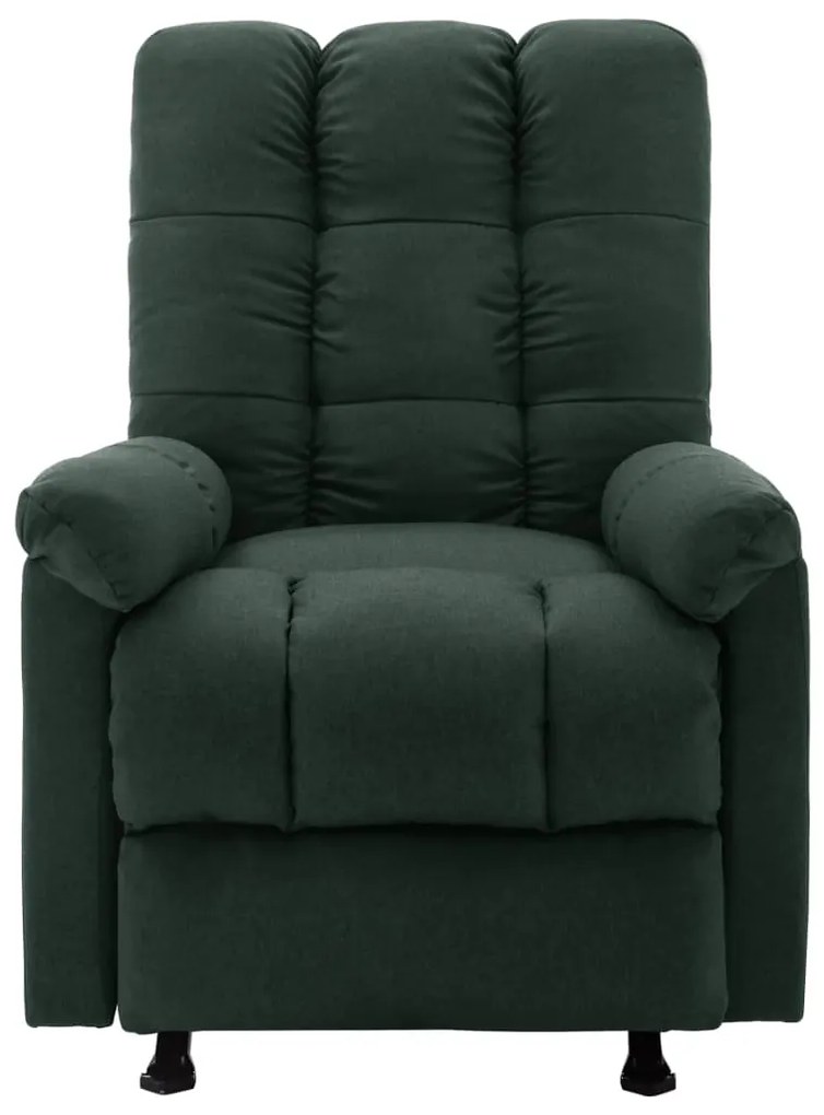 321416 vidaXL Fotoliu de masaj rabatabil, verde închis, material textil