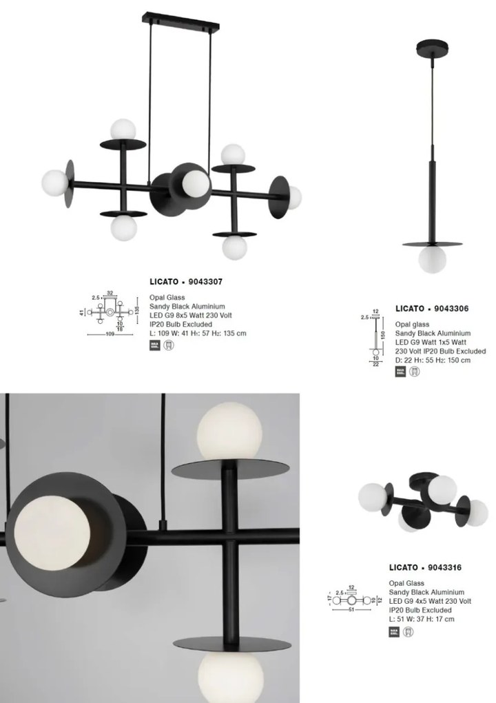 Lustra moderna suspendata design minimalist LICATO 8L
