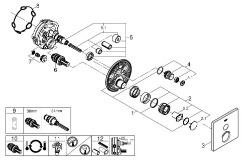 GROHE 29123000 - Baterie termostatică de duș GROHTHERM SMARTCONTROL, crom