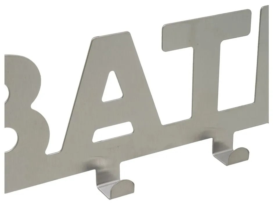 Cuier de ușă argintiu mat din metal 32 cm Bath – Casa Selección