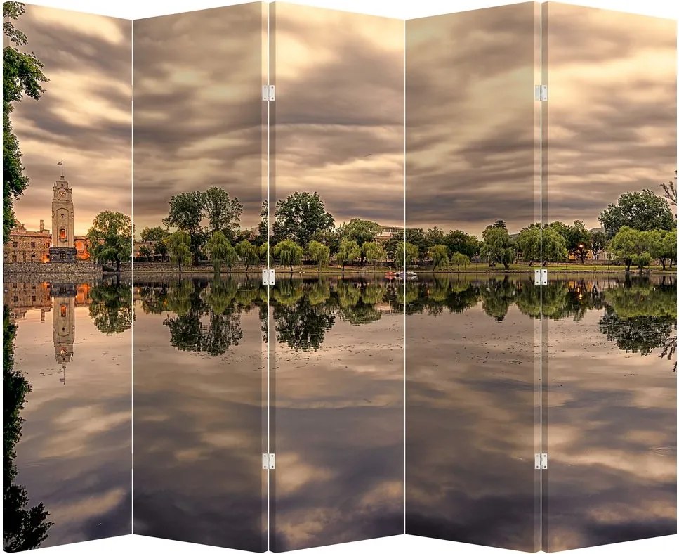 Paravan - Lac și copaci (210x170 cm)