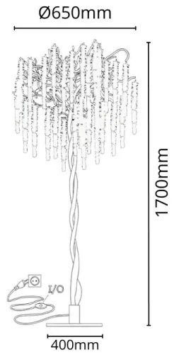 Lampadar de cristal 5xG9/40W/230V auriu