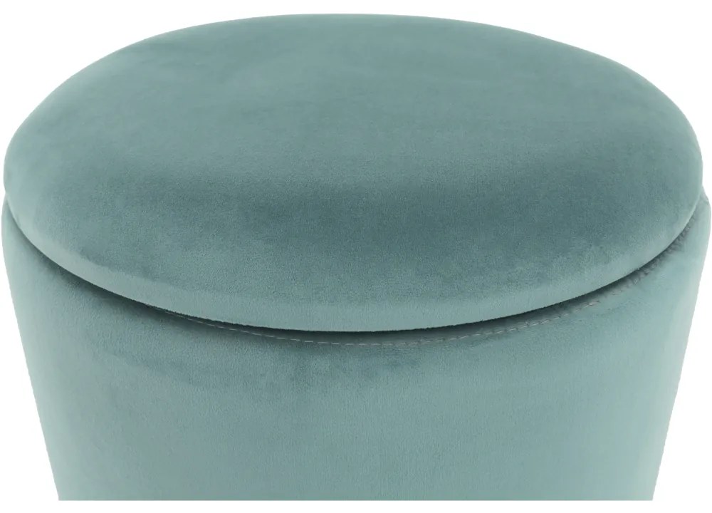 Taburet, catifea Velvet verde-mentol/crom argintiu, DARON
