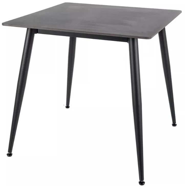 Masa de dining RION 80x80 cm cu blat ceramic, marmura neagra