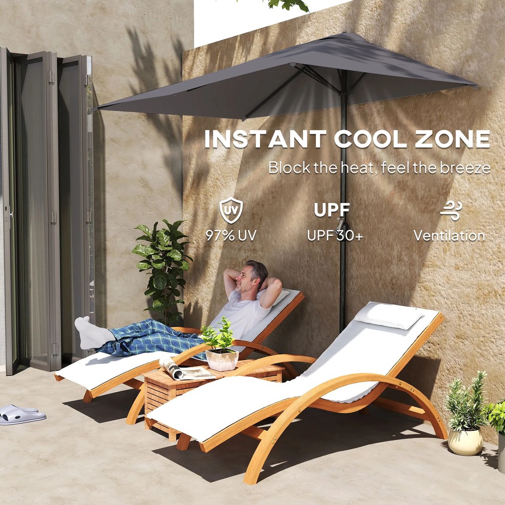 Outsunny Copertină de Perete Semicirculară Gri, cu Manivelă, Design Spațiu-Eficient pentru Terasă și Grădină, Φ270x245cm | Aosom Romania