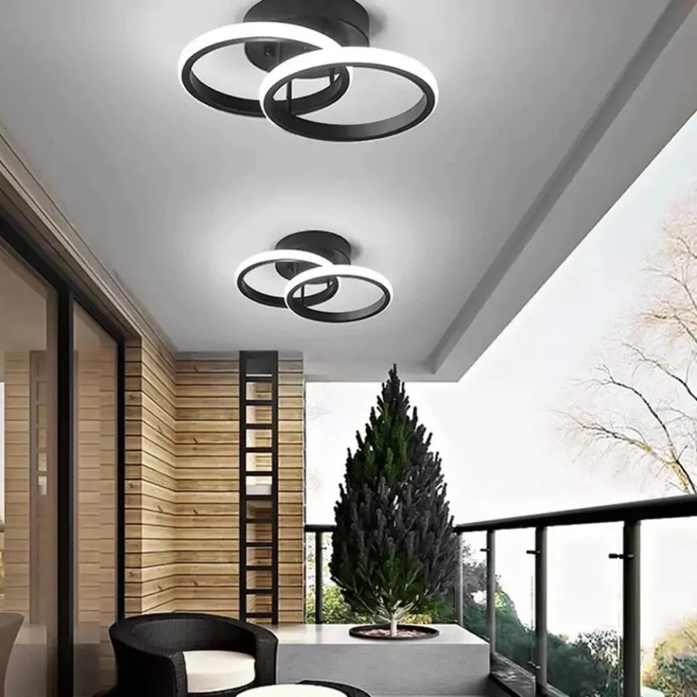 Aplica LED, B130, 3 Tipuri De Lumina, 32W, Negru