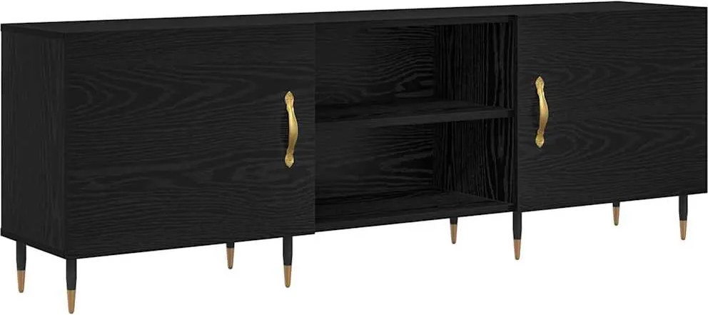 vidaXL Cabinet TV Stejar negru 150 x 30 x 50 cm Lemn compozit