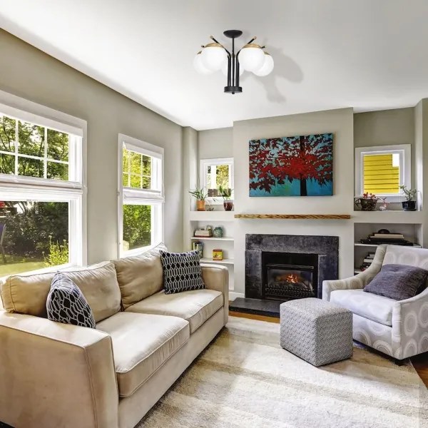 Lustră pe tijă CARINA 5xE14/40W/230V negru