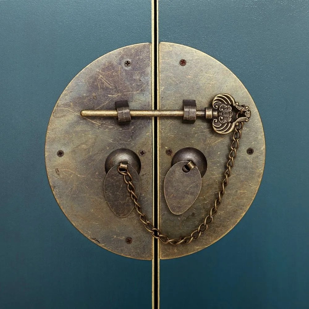 Comodă albastră joasă 130x50,5 cm Oriente – Ixia