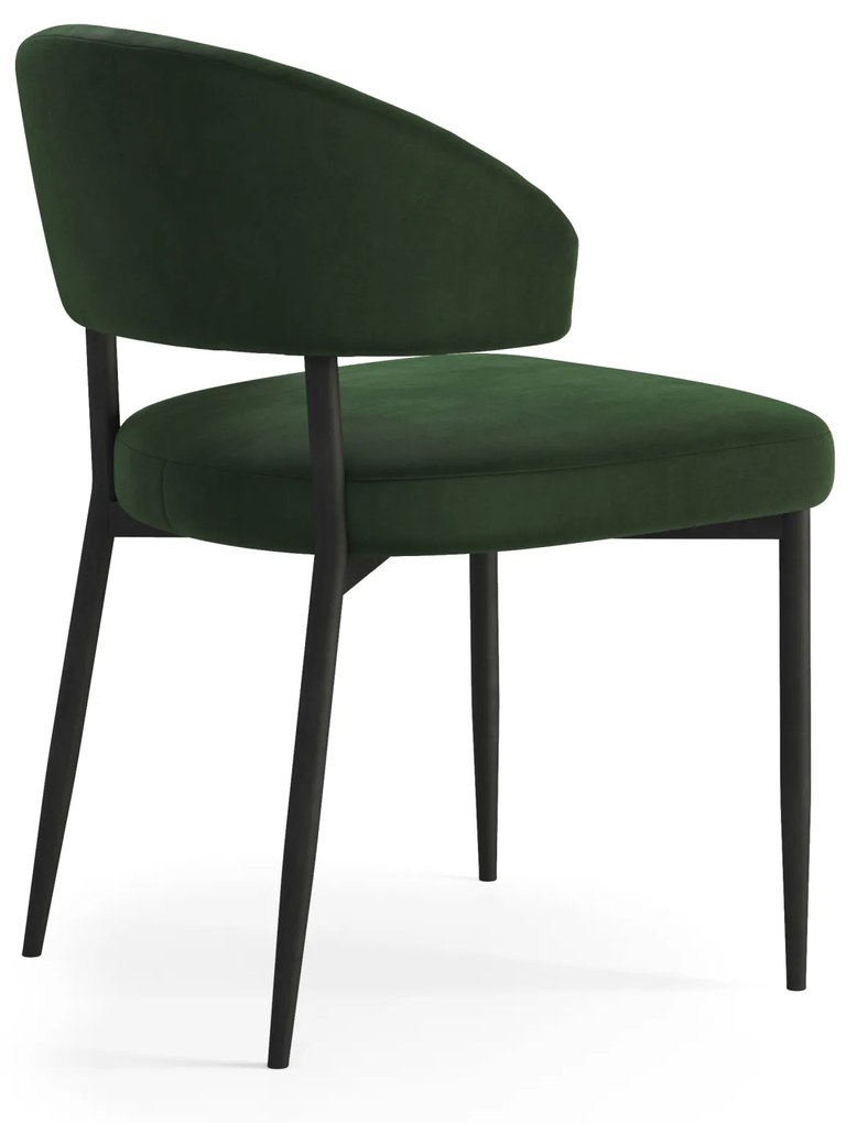 MAZZONI EXPORT IRIS Verde Pădure (material Victoria 68AC) - SCAUN MODERN TAPIȚAT PENTRU SALON/SUFRAGERIE LOFT