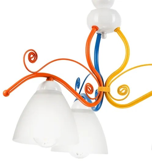 Lustră pe lanț RETRO 3xE27/60W/230V alb/colorat