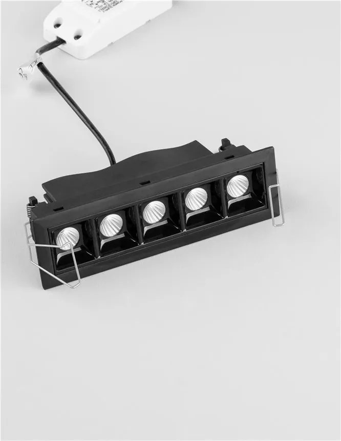 Corp incastrabil tavan fals cu 5 spoturi LED SWAN negru NVL-9232127