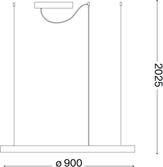Ideal Lux - Lustră LED suspendată pe cablu ORACLE SLIM, 42W, 230V, 3000K, Ø 90 cm, alb