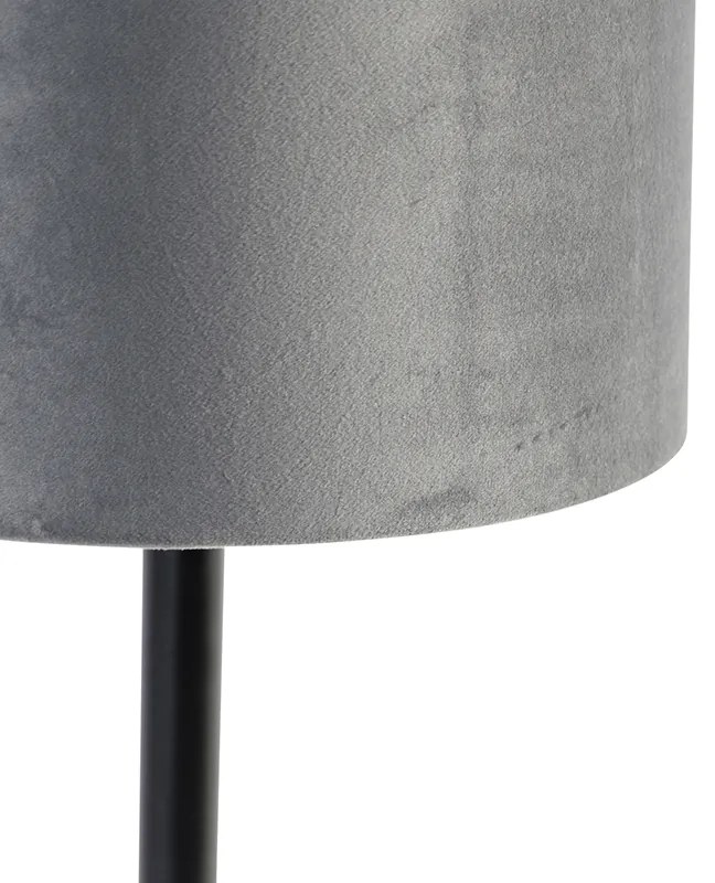 Lampa de masa moderna neagra cu abajur gri 25 cm - Simplo