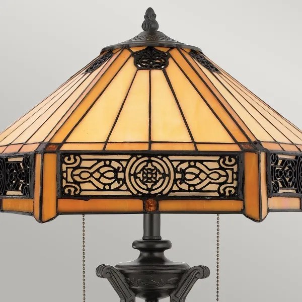 Elstead QZ-INDUS-TL - Lampă de masă INDUS 2xE27/60W/230V, sticlă chihlimbar