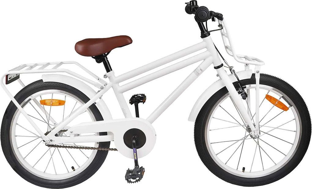 vidaXL Bicicletă pentru Copii 18 Inci pentru 5-7 ani Alb