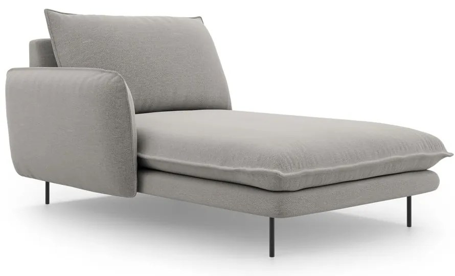 Șezlong divan cu cotieră pe partea stângă Cosmopolitan Design Vienna, gri deschis