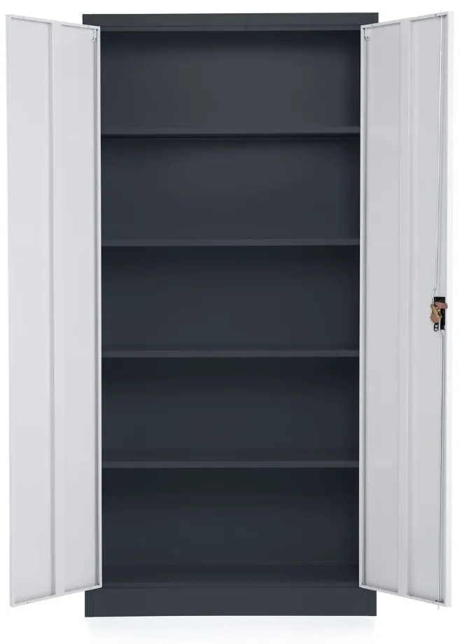 Dulap metalic universal, 90 x 40 x 185 cm, încuietoare cu cilindru, gri deschis - ral 7035