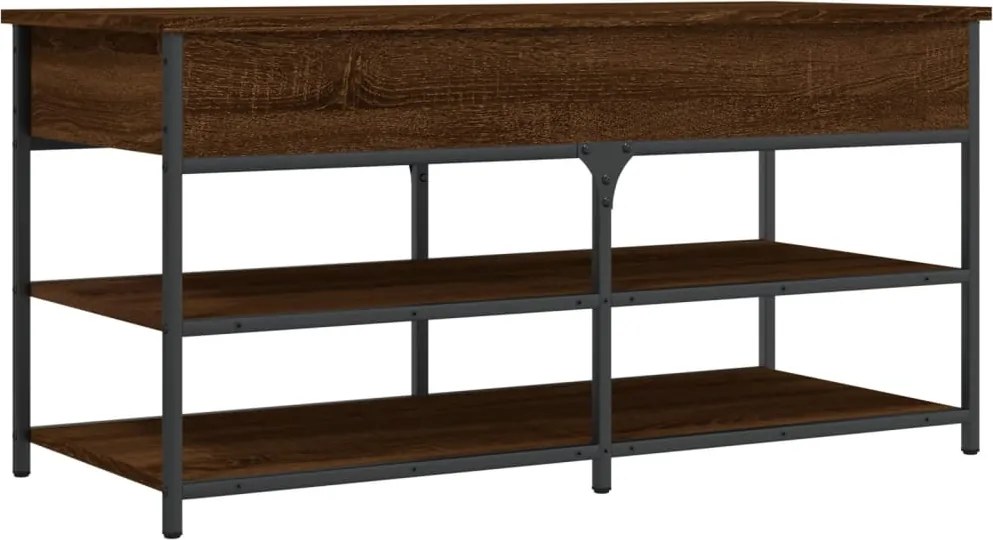 vidaXL Bancă de pantofi, stejar maro, 100x42,5x50 cm, lemn prelucrat