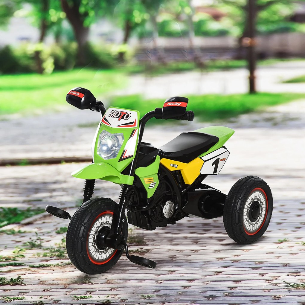 HOMCOM Tricicletă Copii Stil Motocicletă cu Pedale, Efecte Luminoase și Sonore, 3 Roți Late, pentru 18-36 Luni, Roșu | Aosom Romania