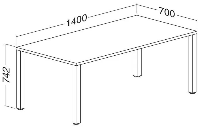 Masa ProOffice B 140 x 70 cm, cires