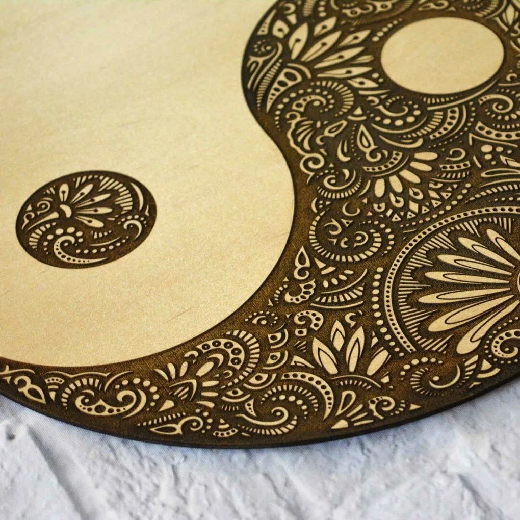 DUBLEZ | Yin Yang – Mandala vindecătoare realizată din lemn