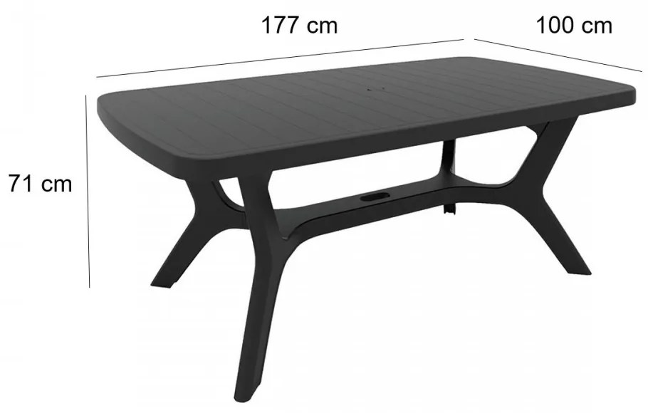 Set mobilier de grădină Juliemore 6+1, grafit
